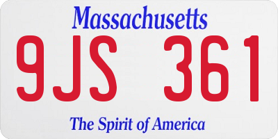 MA license plate 9JS361