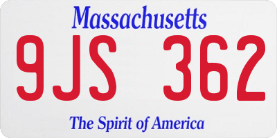 MA license plate 9JS362
