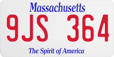 MA license plate 9JS364