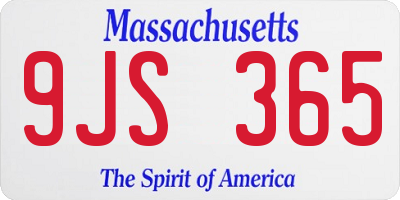 MA license plate 9JS365