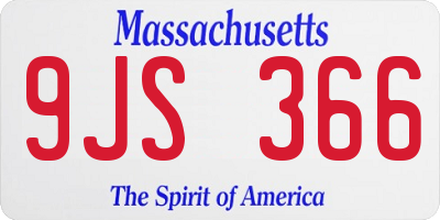 MA license plate 9JS366
