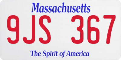 MA license plate 9JS367