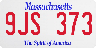 MA license plate 9JS373