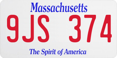 MA license plate 9JS374