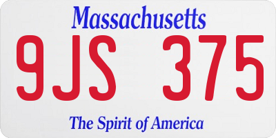 MA license plate 9JS375