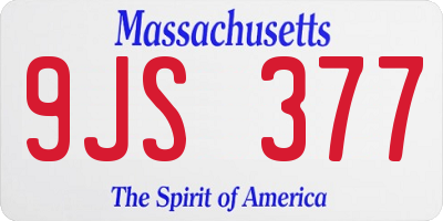 MA license plate 9JS377
