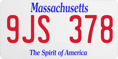 MA license plate 9JS378