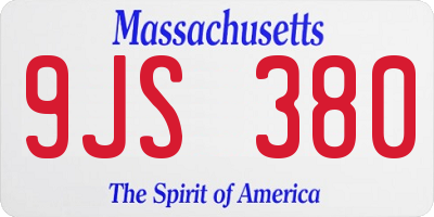 MA license plate 9JS380