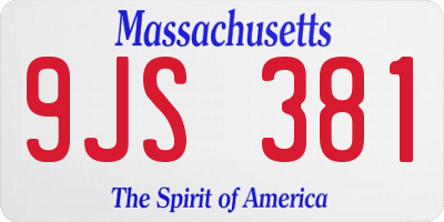 MA license plate 9JS381