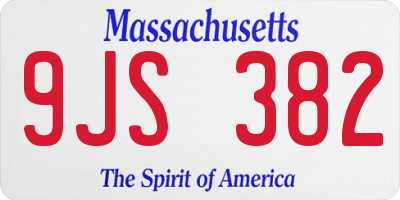 MA license plate 9JS382