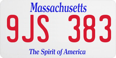 MA license plate 9JS383
