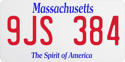 MA license plate 9JS384
