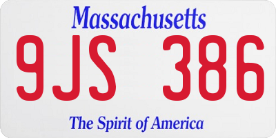 MA license plate 9JS386
