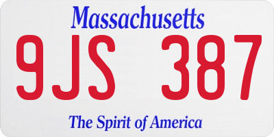 MA license plate 9JS387