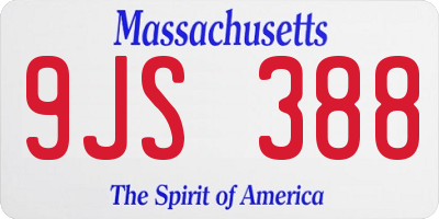MA license plate 9JS388