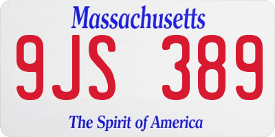 MA license plate 9JS389
