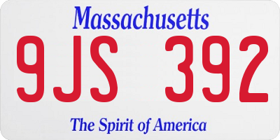 MA license plate 9JS392