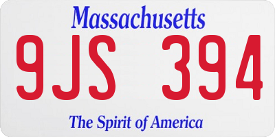 MA license plate 9JS394