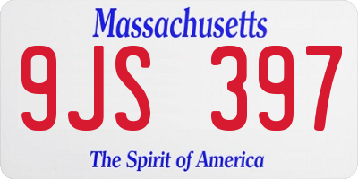 MA license plate 9JS397