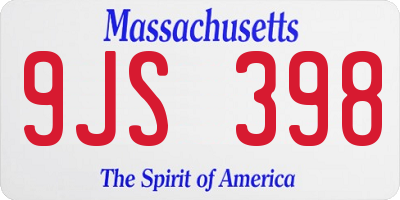 MA license plate 9JS398