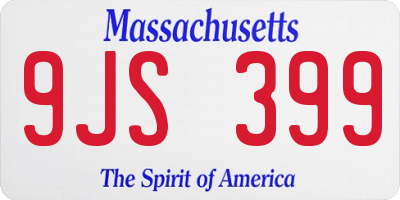 MA license plate 9JS399