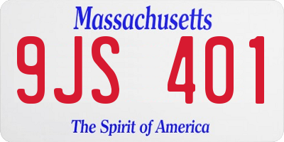 MA license plate 9JS401