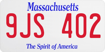 MA license plate 9JS402