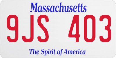 MA license plate 9JS403