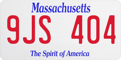 MA license plate 9JS404