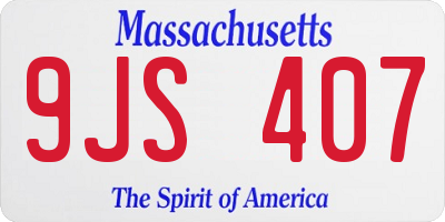 MA license plate 9JS407