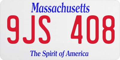 MA license plate 9JS408