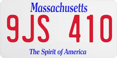 MA license plate 9JS410