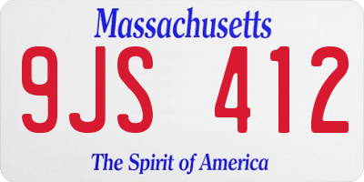 MA license plate 9JS412