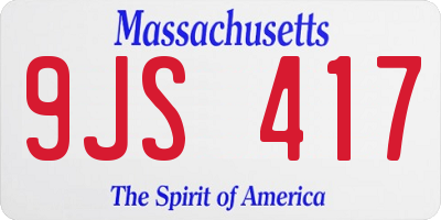 MA license plate 9JS417