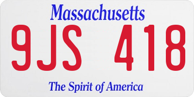 MA license plate 9JS418