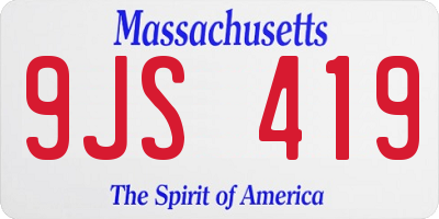 MA license plate 9JS419