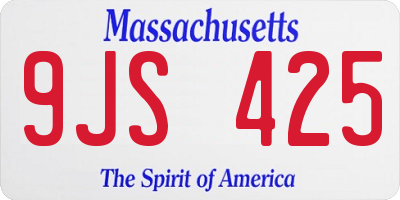 MA license plate 9JS425