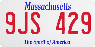 MA license plate 9JS429