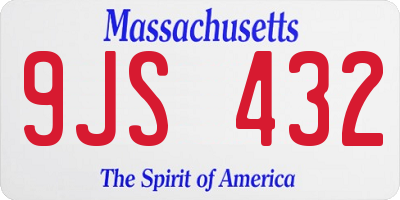 MA license plate 9JS432