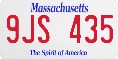 MA license plate 9JS435