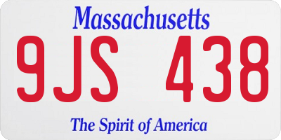 MA license plate 9JS438