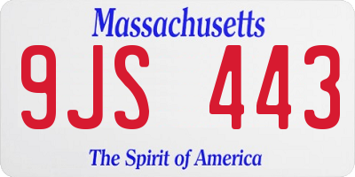 MA license plate 9JS443