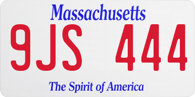 MA license plate 9JS444