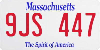 MA license plate 9JS447