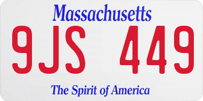 MA license plate 9JS449