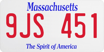 MA license plate 9JS451