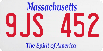 MA license plate 9JS452