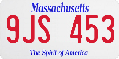 MA license plate 9JS453