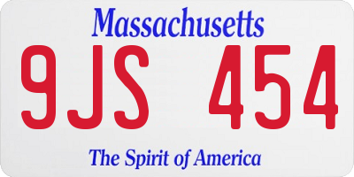 MA license plate 9JS454