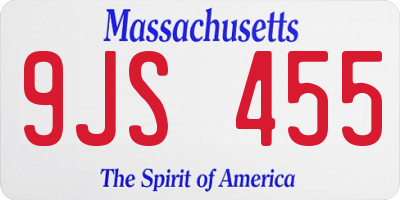 MA license plate 9JS455